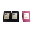 Remanufactured Value Pack (2 x HP65XL Black & 1 x HP65XL Colour) with New Chip