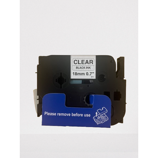 Premium Generic Label Cassette - Black on Clear 18mm (Replacement for Part Number : TZ-S141,TZe-S141)