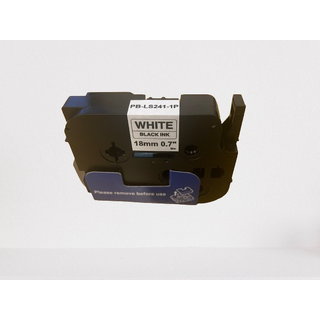 Premium Generic Label Cassette - Black on White 18mm (Replacement for Part Number : TZ-S241,TZe-S241)